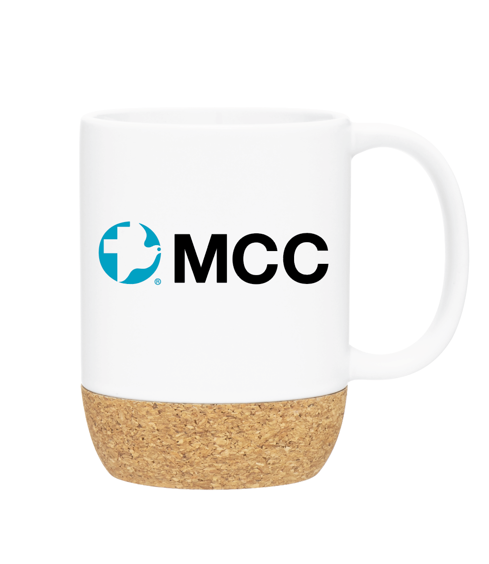 MCC logo Ceramic Mug White (Cork base)